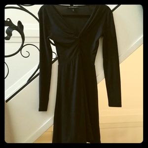 Simple long sleeve black dress